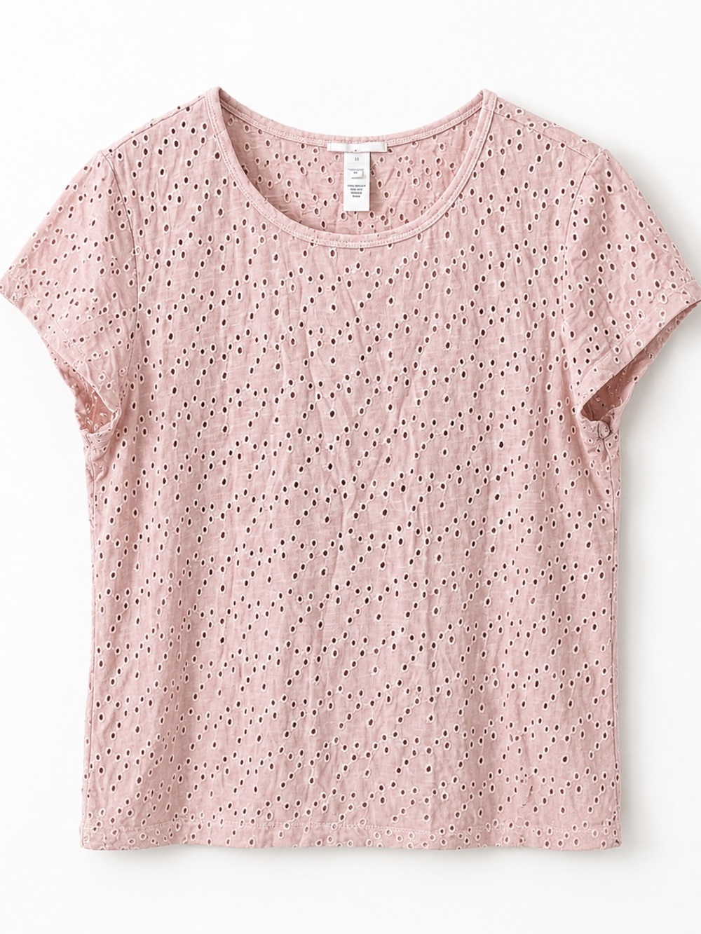 Sundance Cotton Eyelet Scoop Neck Top in Dusty Rose size XL